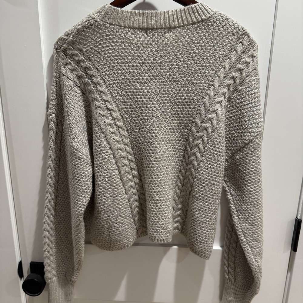 Z Supply Womens Eternal Metallic Cable Knit Sweater Size L New With Tags - Picture 5 of 6